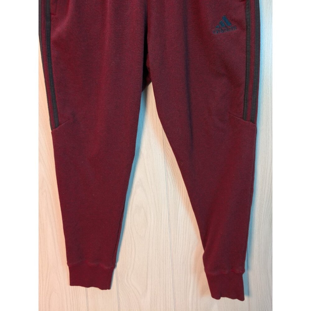 Adidas Pants Mens XL Red Track Warm Up Zip Jogger Drawstring Sweatpants Gym Run - Picture 3 of 10